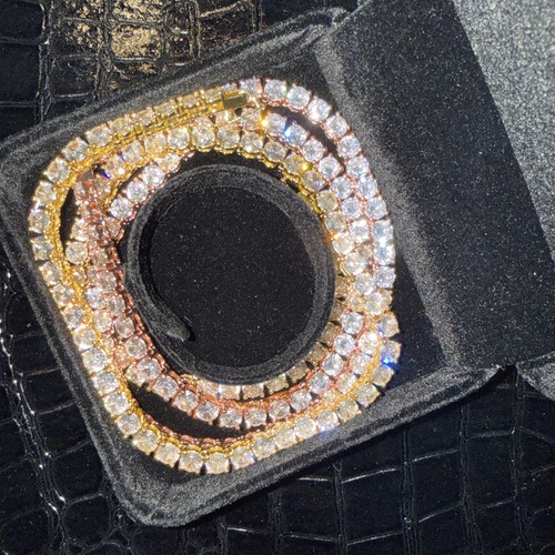 Two lab created necklaces gold - lab,