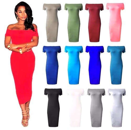 Ladies midi dress off the - ladies,