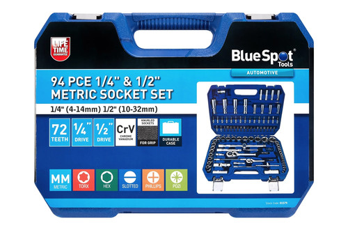 94pc inch drive 4 14mm - 1/4, 4-14mm