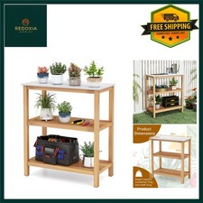 Elegant Wood Potting Bench