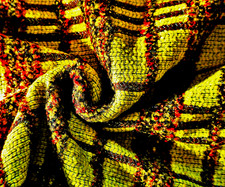 WOOL BLEND SAFRON YELLOW LUXURY CHUNKY BOUCLE  BOLD CHECK MADE IN ITALY B149