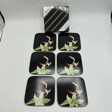 Vintage Malson Birds Of Paradise Drinks Coasters Mats x6