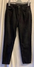 Jack Wills Barton Mom Black Denim High Waisted Jeans W 26” UK 4 -8 Tapered Leg