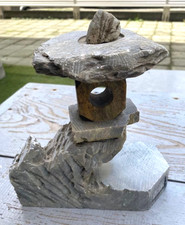 Vintage Japanese Wood & Stone