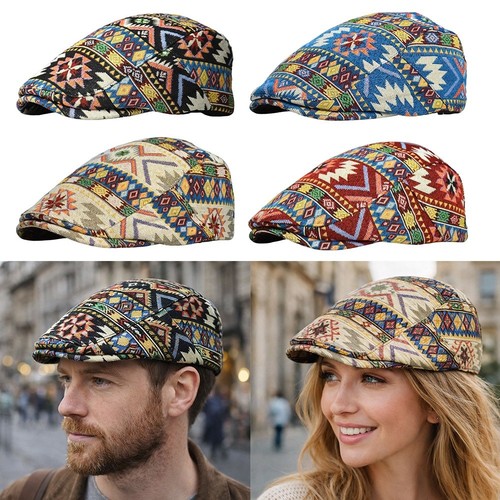 Ethnic embroidery retro beret - retro,