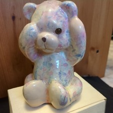 Global Studios Cornwall Floral Ceramic 5" Teddy Bear ~ Peek-a-boo