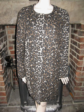 Vintage Style Leopard Coat Collar Less Lined Size Mod Rockabilly Classic 12 40