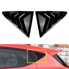 Glossy Black Rear Window Louver Shutter Cover Trim For Ford Fiesta MK8 2018-2024
