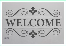 Welcome vintage mylar stencil