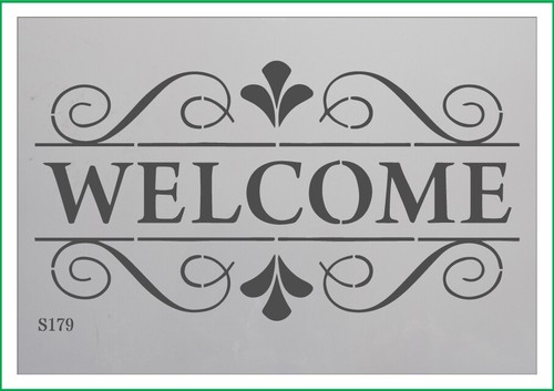 Welcome vintage mylar stencil