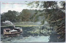 Vintage Postcard Lake Boat