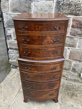 Antique Slim Burr Walnut Chest