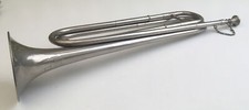 Old ‘Silver’ Metal Trumpet/ Bugle. F. Guimares Fo & C Porto. 128