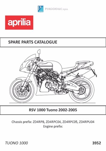 Aprilia parts manual book - , rsv