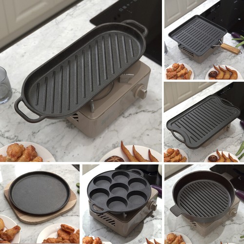 Cast iron frying pan grill - frying,