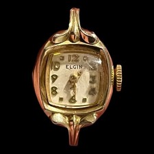 Vtg Ladies Elgin Watch 10k Rolled Gold Bezel It Works Wear or Scrap 5.68 Grams