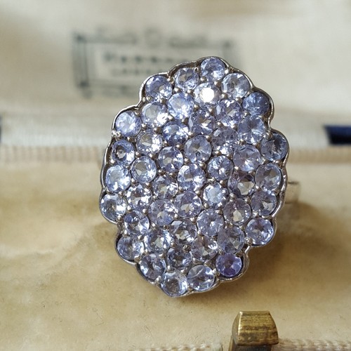 Sterling silver cluster ring - sterling,