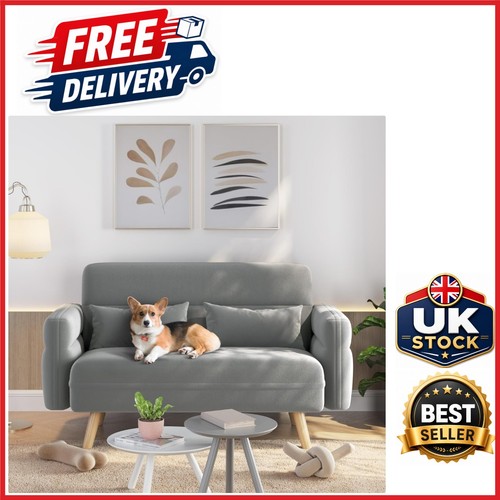 Stylish light grey loveseat - stylish,