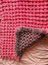 Pompom Baby Pram Blanket Pink And Grey