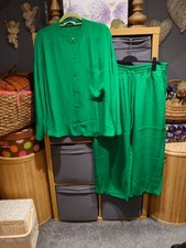 ZARA SIZE XXL EMERALD GREEN LONG SLEEVE BLOUSE&ELASTICATED WAIST TROUSERS COORD 