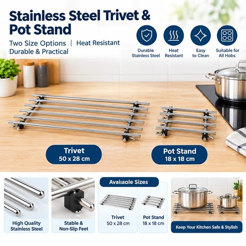 Stainless steel trivet pot - steel,