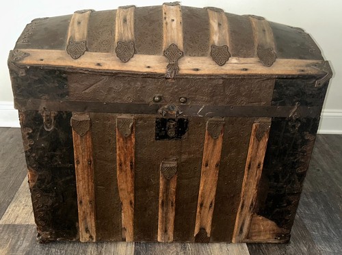 Antique steamer trunk - antique,