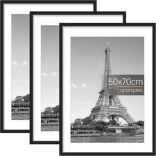 Black Photo Picture Frame 50x70cm 3 Pack 19.75"x27.5" Matt Plastic Kids Safe