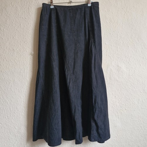 Maxi denim skirt black - maxi,