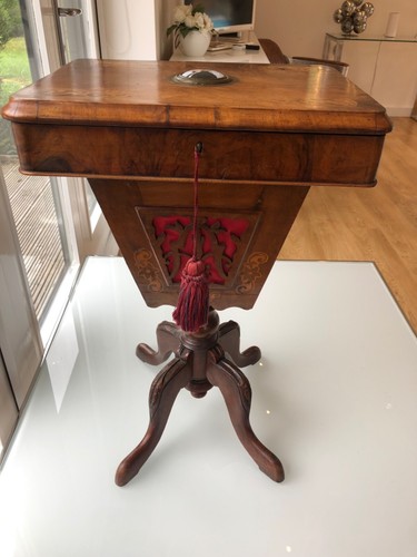 Antique walnut sewing box - antique,