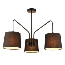 3 Light Pendant Semi Flush Ceiling Light Black Wilson - Ex Display Unboxed