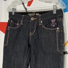 Vintage Ed Hardy Jeans Christian Audigier Low Rise Bootcut Embellished 28x34