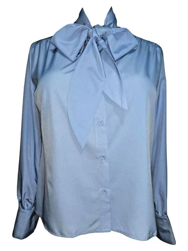 Pale blue button - , front