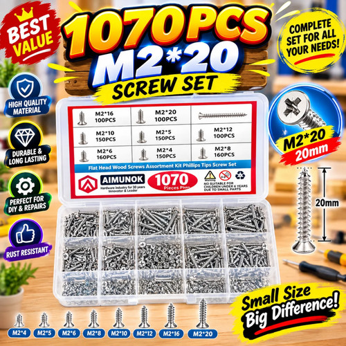 1070pcs assorted wood - 1070pcs, screws