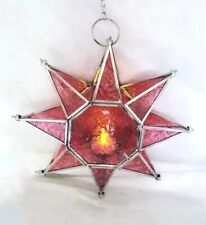Glass star lantern red and
