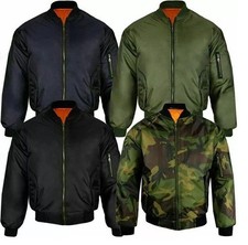 MA1 Mens Air Force Classic Bomber Jacket Military Style Padded Biker Jacket Top