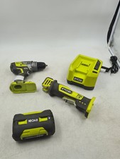 Lot of 4 Ryobi Cordless Tools, R18PDBL, CR120 - Used, Working, Has Scratches