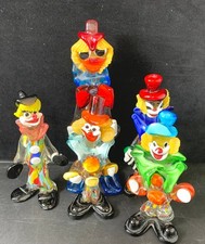 Murano Glass Clown Figurines Set of 5 Multicoloured Handcrafted - #1008