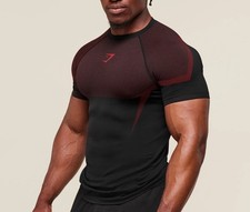 Short-Sleeved Muscle Exercise Fitness Running Elastic Round-Neck Men T-Shirt