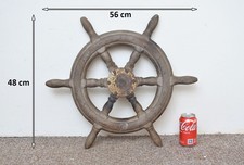 vintage boat wheel old wooden boat yacht steering wheel nautical display INC DEL