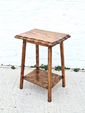 Vintage 2 Tiers Wood Table Plant Stand Side Table Bed Side Table 