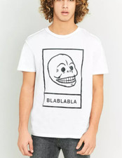 Cheap Monday White Standard Big Etc Short Sleeve Cotton Reverse T Shirt Size S