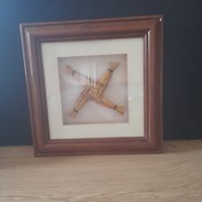 St. Brigids Cross Wooden Framed Hand Carved Celtic Pagan Straw Cross