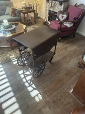 Antique Wood Tea Trolley Drop