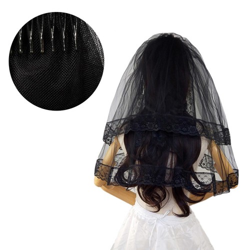 Kids veil double layer - layer, black