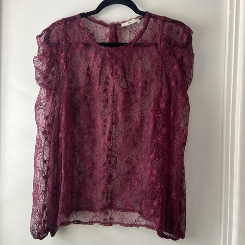 Oasis burgundy lace top long - burgundy,