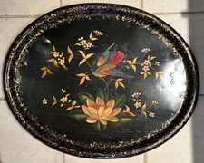 Large  black decorative painted tray decorative item for coffee table 