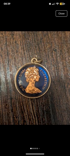 Enamel painted coin 1984 - painted,