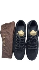 Gucci Men's Trainers Black Suede Size 8.5 T2560 D151