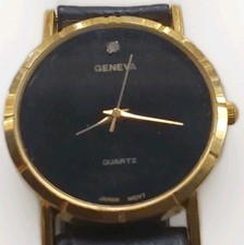 Geneva Mens GoldTone Diamond