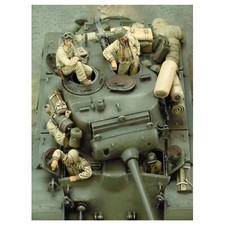 1/35 Scale Resin Figure Model Kits GK Miniature Scene US Army Tank Crew 4 Fig...